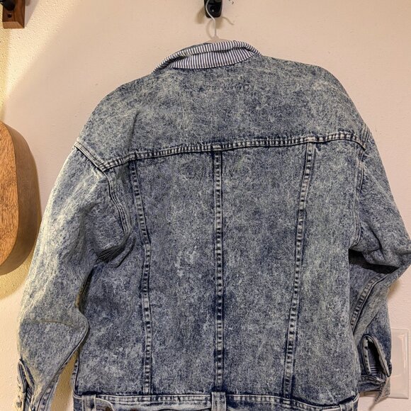 Anchor Blue Size Medium Vintage Jean Jacket Genuine Whitewashed - Picture 2 of 4